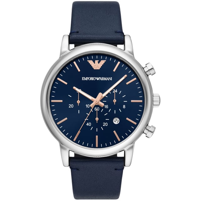 Emporio Armani AR11451 - Reloj para hombre cuarzo acero inoxidable• material: acero inoxidable• cristal: minèral• pulsera: cuero• correa: plateado• resistencia al agua: 50 m (5 ATM)• tamaño de la caja: 46 mm
