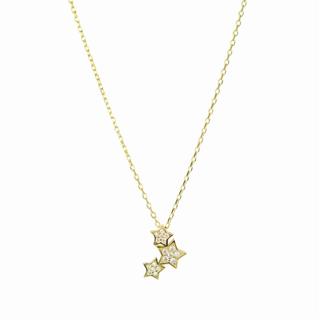 Collar familia de plata de ley 925 y circonita brillante con acabado en baño de oro amarillo de 18 quilates. Pide un deseo se caracteriza por diseños de carácter joven, repletos de significado y color, originales a la vez que discretos, que pretenden convertirse en pequeños amuletos.