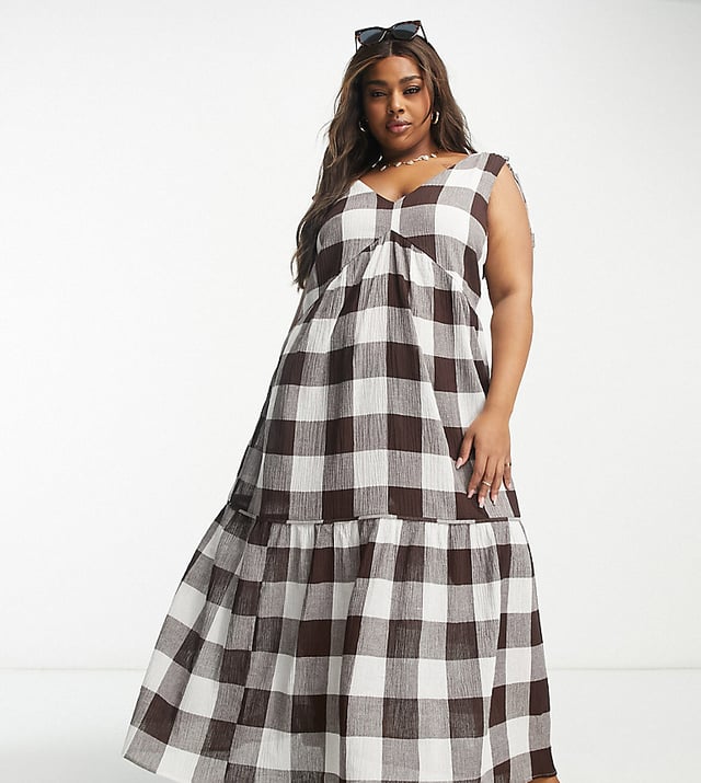 Plus size trapeze maxi dress top