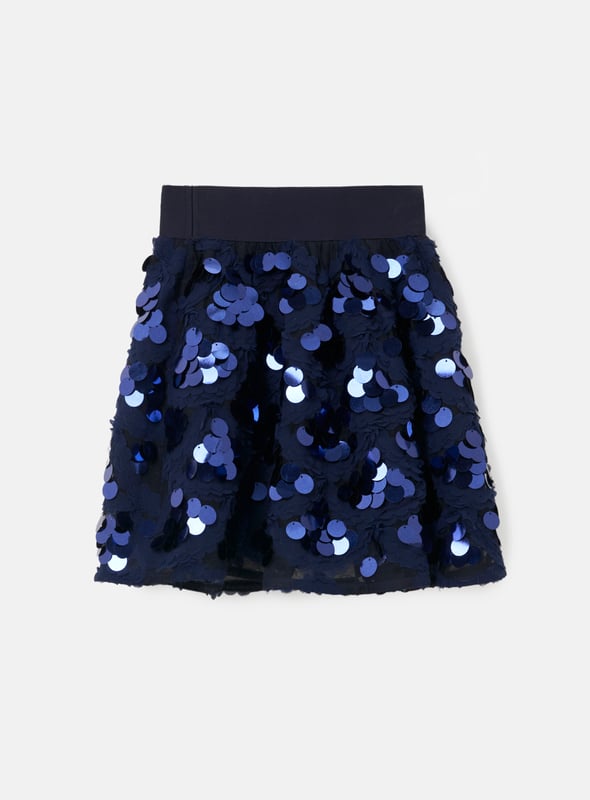 Behold the skirt of your dreams! Oversize sequins and intricate lace woven into a super voluminous skirt. Twirl into the party season like…. About Me: 100% Polyester. Model is 139cm and is wearing age 10. Look After Me: Think Planet. Wash At 30C.