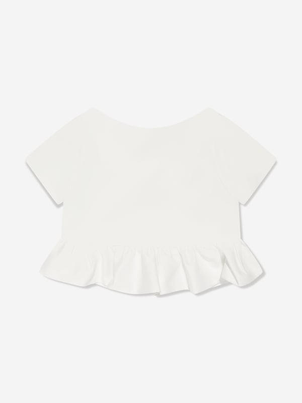 This beautiful Mama Luma Girls Ruffle Blouse in Ivory & White is perfect for any special occasion. Made from 100% Polyester and adorned with delicate ruffles, this top is sure to add an extra special touch to your little girl's look. Perfect for everyday or dressy occasions, she'll look simply adorable!·  Mama Luma·  Made in Turkey·  Occasion: Occasion·  [occasion]·  Plain