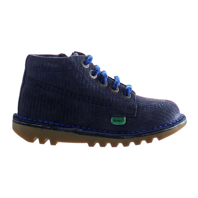 Kickers Kick Hi Lace-Up Botas para niños de piel lisa azul 1 15911