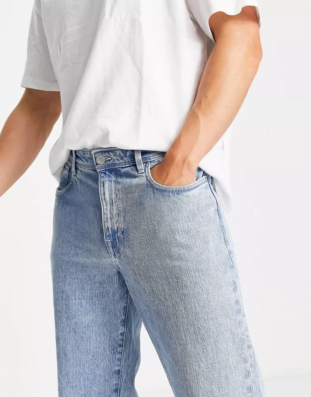 Selected Homme Cotton Kobe Loose Fit Jeans In Acid Bleach Wash