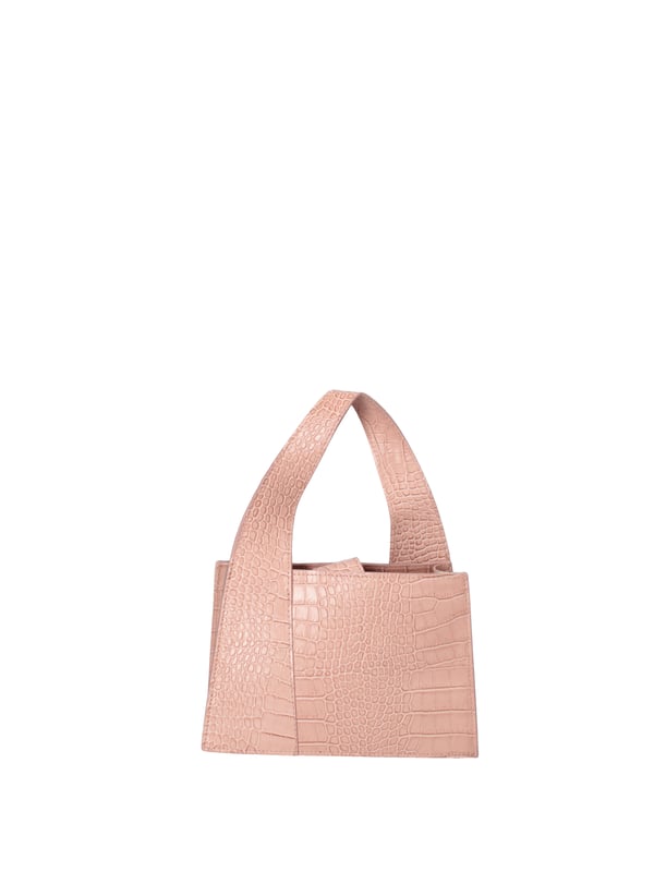 Bolso de mujer. El cierre es con botón magnético. Los bolsillos internos son uno abierto. Los bolsillos externos están ausentes. La bandolera es ajustable y extraíble en piel. El mango es de cuero. Hay un compartimento interno. El material exterior es piel auténtica estampada con efecto de cocodrilo. Internamente no está forrado. Medidas: 21x14x8 cm. Hecho en Italia