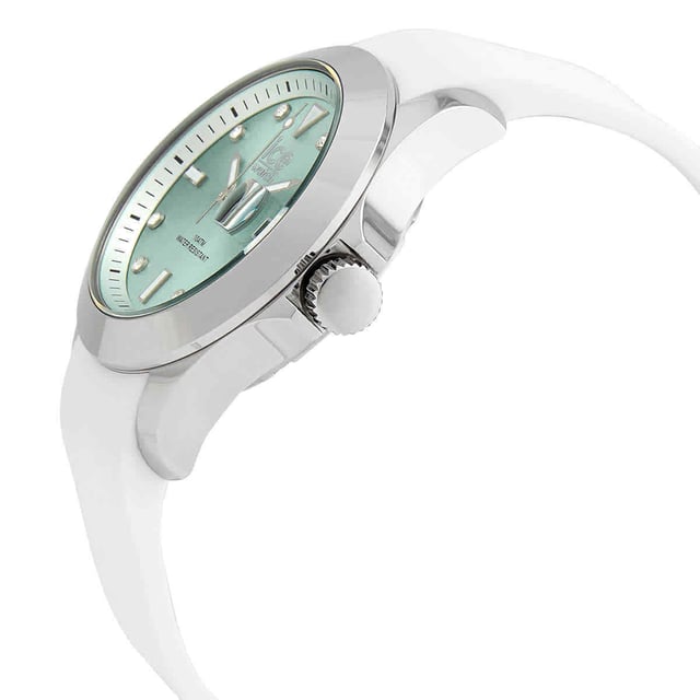 Diese Ice Watch Ice Steel - Classic - White Pastel Green Analog Uhr für  Damen ist das perfekte Accessoire zum tragen oder verschenken. Ihr Weiß 40 mm Rund Gehäuse kombiniert mit dem bequemen Silber Armband aus  Silikon garantiert, dass Sie diese atemberaubende Uhr kompromisslos genießen werden. Angetrieben von einem hochwertigen Quarz Uhrwerk und wasserdicht bis 10 bars, läuft Ihre Uhr stets weiter. Diese Uhr mit einem superweichen Silikonarmband verleiht all Ihren Outfits einen Hauch von lebendigem Stil! Diese Analoguhr verfügt über eine Kalenderfunktion: Datum, leuchtende Zeiger und leuchtende Zahlen. Diese hochwertige Uhr hat ein Silber Silikon Band ( 19 cm Länge und 19 mm Breite) mit einer Dornschließe Gehäusedurchmesser: 40 mm,Gehäuse Höhe: 12 mm, Gehäusefarbe: Weiß, Zifferblattfarbe: Grün