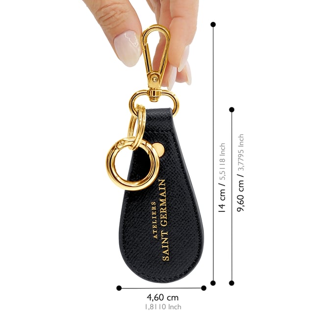 Key Ring - Handbag jewel - 2 broken rings, 1 snap hook - Gold finishing