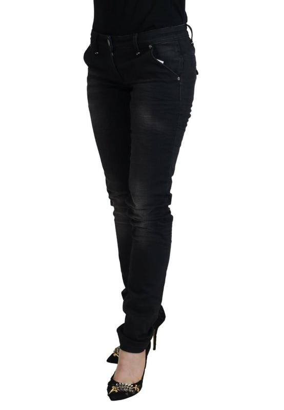 100% Authentic ACHT Skinny Jeans
  Color: Black Washed
  Model: Low Waist Denim Pants
  Zipper closure
  Logo details
  Material: 98% Cotton 2% Elastane