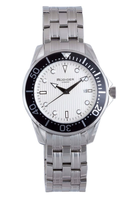 Rudiger: reloj plateado Chemnitz para hombre