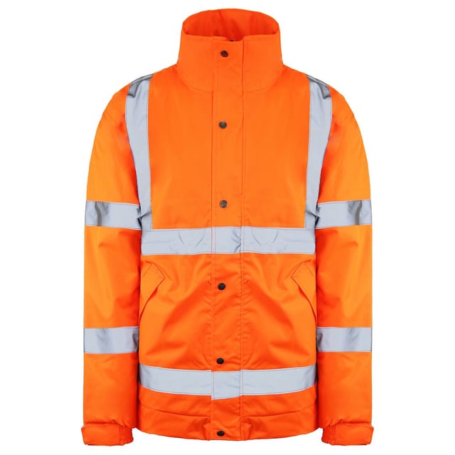 Dickies High Visibilidad Zip Up Orange Men Reflective Bomber Jacket Sa22050 Orne
