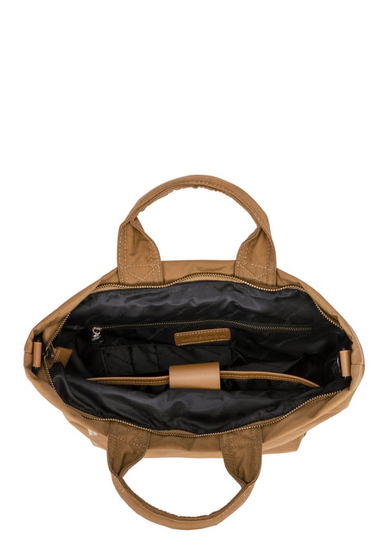 Made from our signature nylon, the Portrait Nylon Tote is the perfect way to carry all your everyday essentials. Featuring a padded carry handle and adjustable crossbody strap with a clip off function. Features: , Zip top opening, Front oversized flap over zip pocket, Rear zip pocket, SMITH & CANOVA antique brass logo, Branded antique brass zips, Padded grab handle, Adjustable crossbody strap (detachable), Internal 15 inch padded laptop sleeve, Internal zip pocket, 2 Internal mobile phone slip pockets - fits normal and plus size smart phones, 2 Internal pen slip pockets Style Ref: 92682 TAN