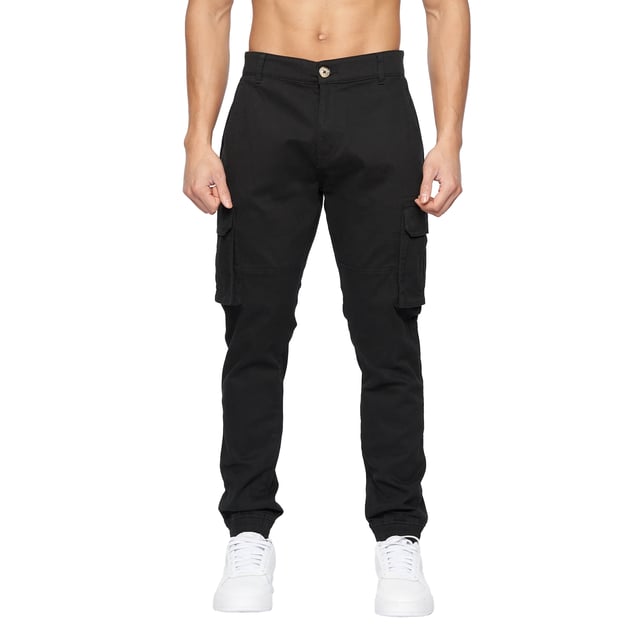 98% Cotton, 2% Elastane. Design: Plain. Fastening: Button, Zip Fly. Fabric Technology: Durable, Stretch. Belt Loops. Pockets: 2 Side Pockets, 2 Cargo Pockets, 2 Back Pockets, Flap Closure, Concealed, Buttoned. Hem: Ribbed.