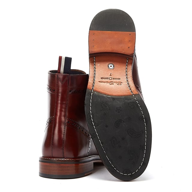 Ben Sherman Alfred Brogue Mens Burgundy Boots