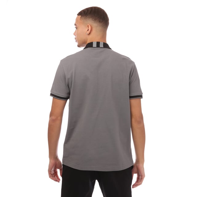 Mens BOSS Paddy 8 Polo Shirt in grey.- Ribbed polo collar.- Two button placket.- Tipping on collar and cuffs.- BOSS branding on the left chest.- Soft and breathable fabric.- Regular fit.- 100% Cotton.- Ref: 50519857251