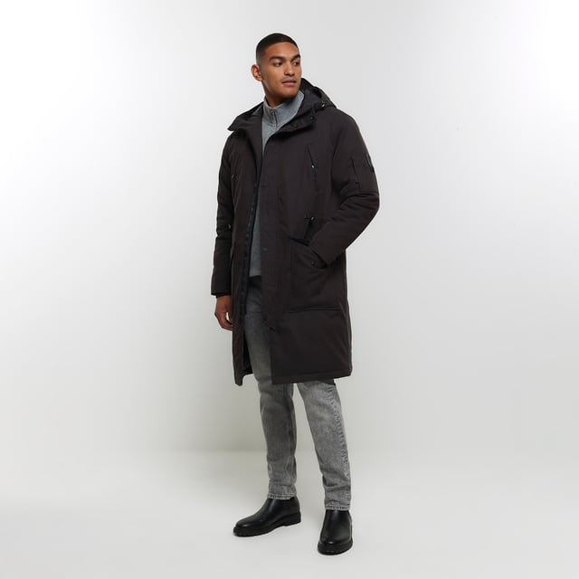 River island mens parka top
