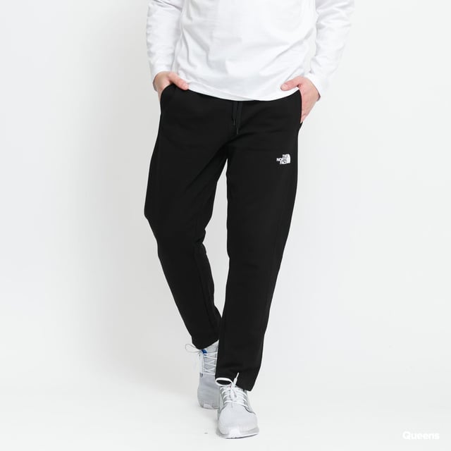 The North Face Mens  M Standard Pants.   
Men’s Black Sweatpants by the the North Face Brand With a Decent White Left Leg Logo.   
Elastic Waist with Drawstring.  
2 Side Hand Pockets, Thigh Logo.     
Model Is Wearing Size M.   
Model Is 186 Cm Tall and Weighs 78 Kg.