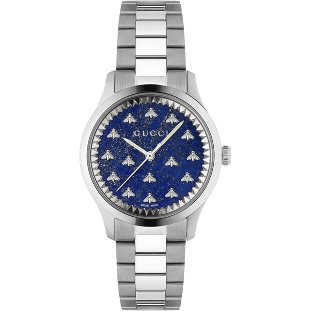 Model: YA1265043EAN: 7319035023070Movement: QuartzBracelet color: SilverWaterproofing: 50MDial color: BlueBracelet material: Stainless SteelDial diameter: 32 mmGender: WomenDisplay: AnalogueStyle: CasualCollection: Gucci