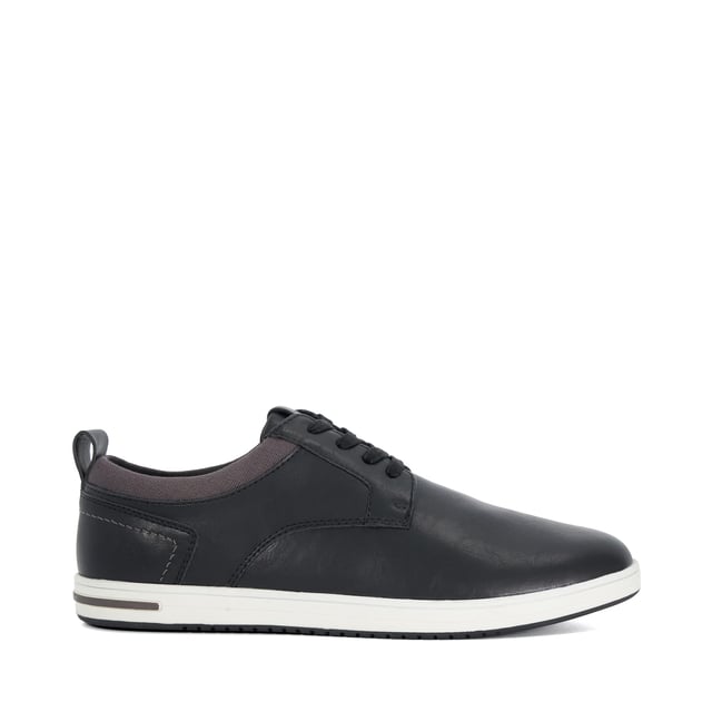 Dune Mens Wf Travels - Wide Fit Leather Lace-Up Trainer Upgrade your casual footwear collection with Travels, a trainer that stands out from the rest. Crafted from high-quality leather and designed in a wide fit style, this versatile pair combines durability with a sleek, refined look. With a classic lace-up fastening and cushioned heel, Travels provides all-day comfort and support.