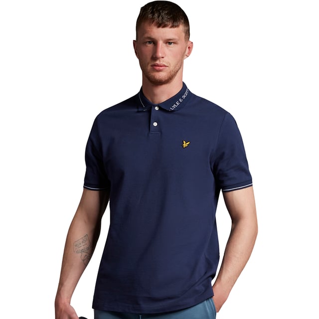 Lyle & Scott Branded Chest Logo Weavers Claret Burgundy Polo Shirt