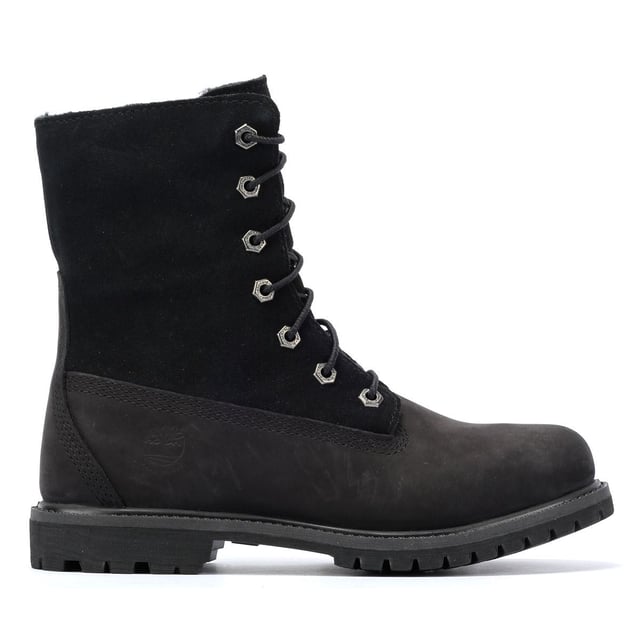 Step into ultimate comfort with these boots featuring a waterproof Premium Timberland® leather and ReBOTL™ fabric upper. Lined with cozy ReBOTL™ fabric faux fur and equipped with a waterproof membrane for all-weather protection. The anti-fatigue removable footbed ensures lasting comfort, while the durable rubber lug outsole provides superior traction.