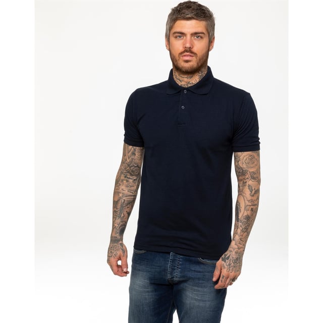 These Kruze Mens Short Sleeve Polo Shirts Feature a Button down collar, Ribbed Collar and sleeve cuff. Crafted with 50% Cotton, 50% Polyester, these Regular Fit Polos are suitable for everyday wear, basic, work, casual, fashion, sports, training, fitness and for the gym