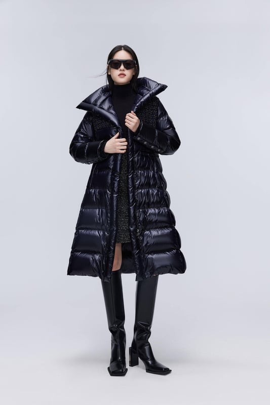 Elevate your urban commute with the Women's Premium Puffer Goose Down Jacket. Featuring low-saturation colour and artful pleats, this jacket exudes quiet luxury, blending simplicity with sophistication for a refined, yet understated look.