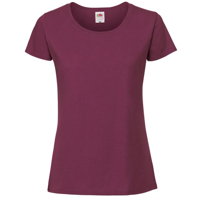 Womens t-shirt. Soft hand feel. Shaped side seams for a feminine fit. Performs at 60 degree wash. Crew neck with Cotton/ Lycra rib and twin needle stitching. Self-fabric shoulder to shoulder taping. Material: 100% ring spun cotton.