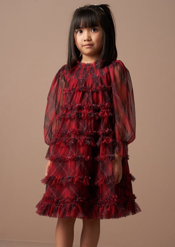 There's not mesh you won't love about this dress. Ruffle details - check. Layers of volume - check. Check - check! Scrumptious and perfect for party season.