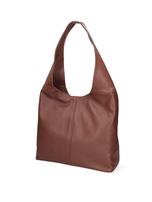 Bolso tipo cartera para mujer. El cierre es con cremallera. Los bolsillos internos son dos con cremallera y dos abiertos. Los bolsillos externos están ausentes. Falta la correa para el hombro. El mango es de piel. Hay dos compartimentos internos. El material exterior es piel auténtica tipo dólar. Internamente está forrado en tejido 70% algodón - 30% poliéster. Medidas: 39x55x13 cm. Hecho en Italia
