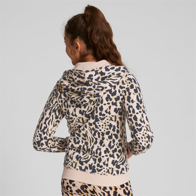 PUMA Kids Girls Alpha Printed Full Zip Hoodie Hoody Hooded Top Youth