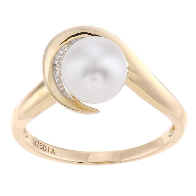9K (375) White Gold: 1.51gr; # Diamond: 0.05ct; # Cultured Pearl: 3.77 ct