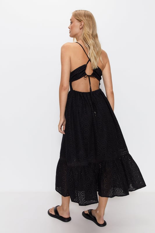 Strappy Broderie Maxi Dress