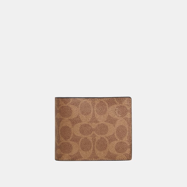 3 in 1 Wallet in Signature, Eight credit card slots
 Full-length bill compartments
 Removable insert with ID window and two credit card slots,  Length: 11.50 cm,  Width: 2.50 cm,  Height: 9.50 cm