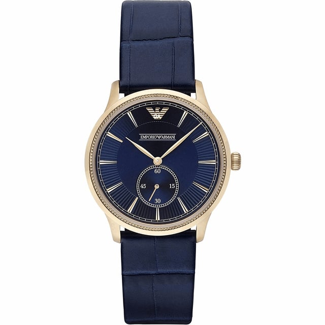 Emporio Armani AR1848 - Herrenuhr Quarz aus Edelstahl• Material: Edelstahl• Glas: Mineral• Armband: Leder• Farbe: Gold• Wasserbeständigkeit: 50 m (5 ATM)• Gehäusegröße: 43 mm