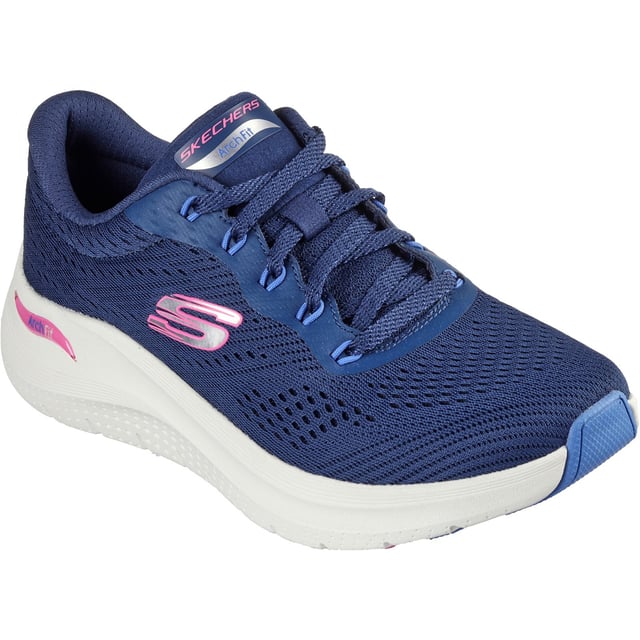All-day comfort and support combine in Skechers Arch Fit 2.0 - Big League. This lace-up vegan design features an engineered mesh upper with a removable Arch Fit insole and a cushioned midsole.