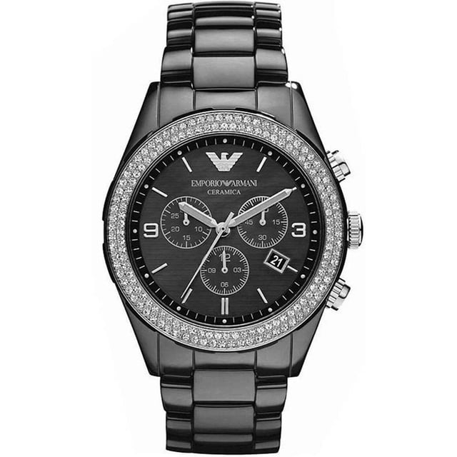 Japanese Made Quartz Chronograph Movement. 43mm x 11mm Black Polished Ceramic Case. Solid Stainless Steel Caseback and Crystal Set Bezel. Push-Pull Crown. Black Mother of Pearl Dial. Luminous Stainless Steel Hands and Arabic Numbered Indexes. Date At 4 O'Clock. 3 Sub-Dials. 21mm Width Black Ceramic Bracelet with Hidden Deployment Clasp. Water Resistant to 30 Meters 3ATM. This watch is , comes with the correct Box and Paperwork and 2 Years International Warranty.