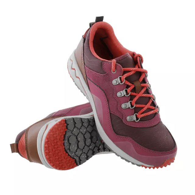 Merrell Stowe Lace-Up Boots para mujer de cuero de gamuza rosa J01934