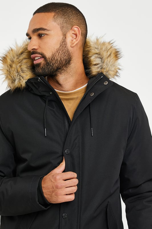 Threadbare hooded cheap parka jacket