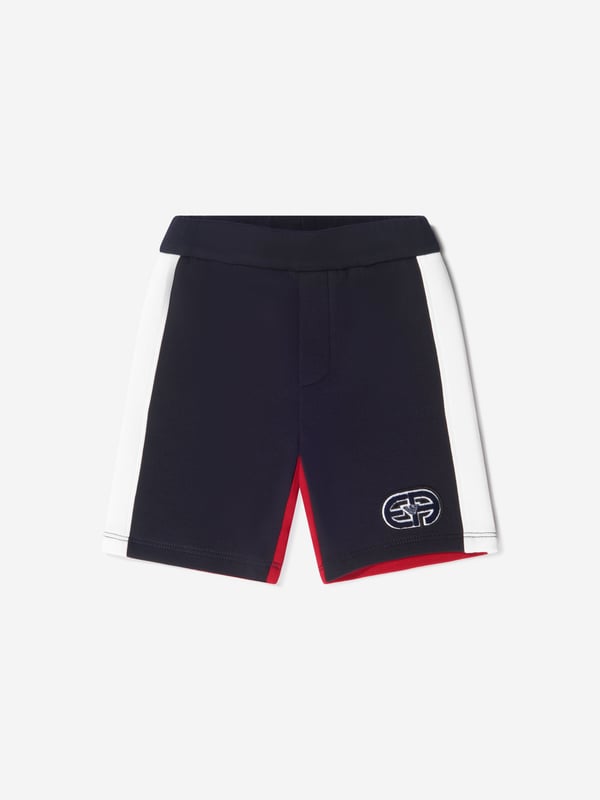 Introducing the Emporio Armani Boys Cotton Double Jersey Shorts‚Äîa luxurious essential for Baby Boy's wardrobe. Here are the remarkable features: Elegant Design: Features a rich blue hue, exuding a refined charm that's signature of Emporio Armani. Superior Comfort: Crafted from premium double jersey cotton, ensuring your little one's utmost comfort during his playful escapades. Chic Appeal: This pair of shorts embodies a trendy design that adds a splash of style and sophistication to your baby boy's look.Upgrade your baby boy's wardrobe with these exclusive shorts from Emporio Armani. Place your order now and make your baby boy the epitome of effortless style and comfort!