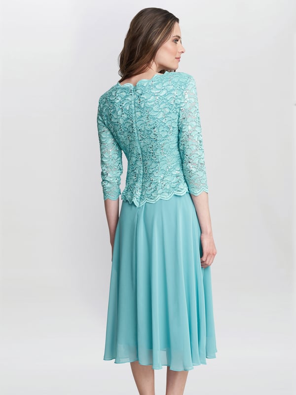 Chiffon skirt lace bodice clearance