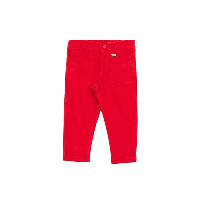 Corduroy.
 Waistband with belt loops.
 Button and zipper closure.
 Two pockets on the front.
 Straight cut.
 Adjustable waistband with internal elastic.
 Two pockets on the back.
 Metal plate with the brand name on the front.
 Seams seen in tone.
 Composition: 97% Cotton, 3% Elastane
 Care:
- Wash maximum at 30ºC.
 -Do not iron.
 - It is not allowed to use a dryer.
 - Do not use bleach.
 - Does not support dry cleaning.