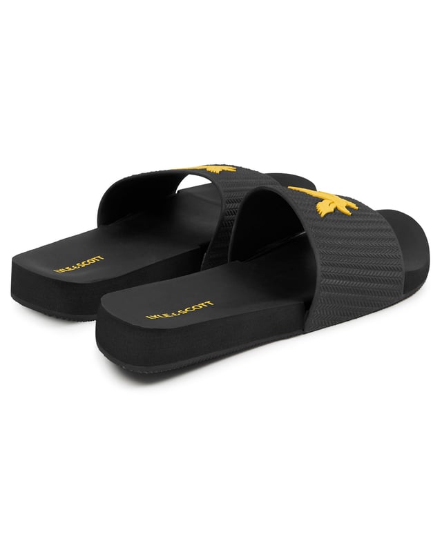 black evening flip flops