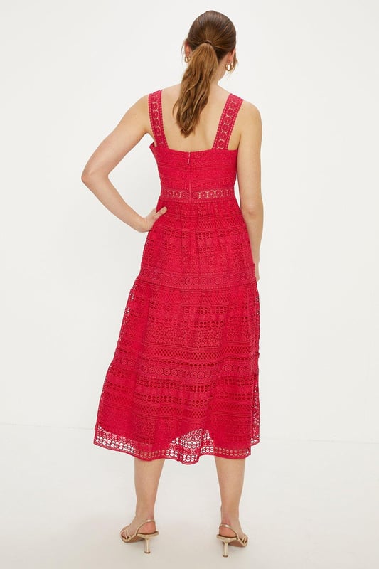 chinese dress ladies Nuriel Interlocking Geo Lace Dress – shoprodeodrive main image 1