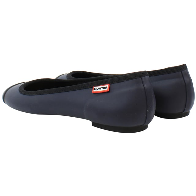 Hunter Original Ballet Pumps Flat Slip On Womens Shoes Midnight Navy YFF1000RMF