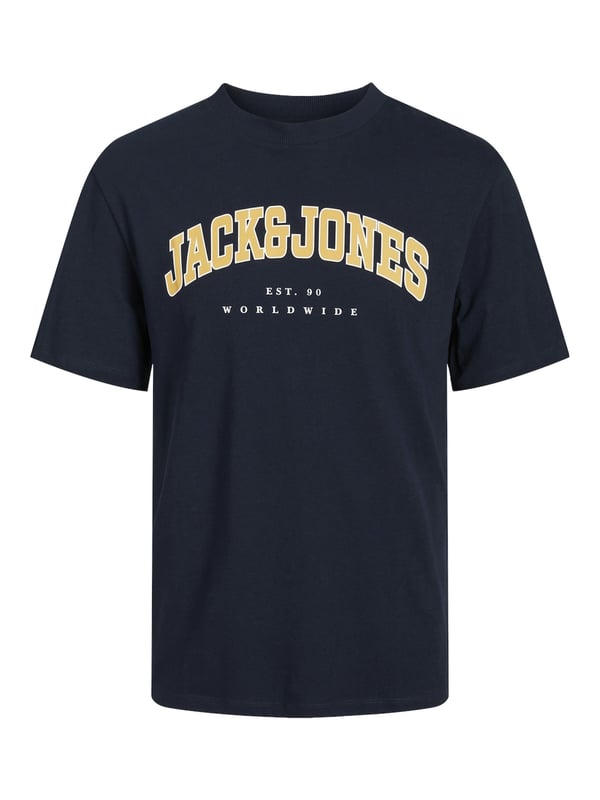 Ervaar het ultieme comfort met het Jack & Jones T-shirt voor heren. Dit T-shirt met korte mouwen heeft een klassieke ronde hals en een losse pasvorm voor een ontspannen gevoel. Het is gemaakt van hoogwaardige materialen en biedt een hoge mate van comfort en duurzaamheid. De stijlvolle logoprint op de voorkant geeft het shirt een moderne touch, terwijl de rubberen opdruk voor extra zachtheid zorgt. Dit T-shirt is perfect om elke dag te dragen en kan worden gecombineerd voor elke gelegenheid. Met jeans, shorts of joggingbroeken - dit T-shirt is een echte allrounder. Jack & Jones staat voor kwaliteit en stijl die je kunt voelen. Koop je nieuwe favoriete shirt en ervaar het verschil. Je perfecte metgezel voor elke dag.