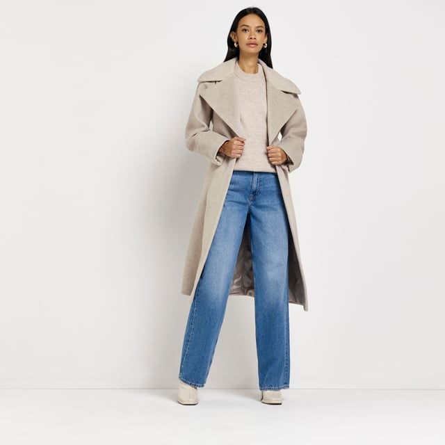 River island best sale beige coat
