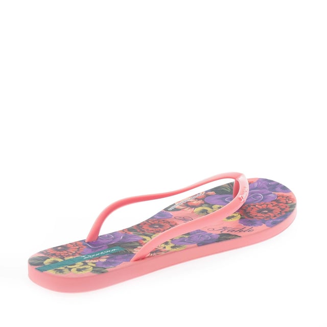 Womens Ipanema Frida Thong Sandals in pink.- Slip on fastening.- Bright florals with delicate straps.- Flexpand.- Ipanema logo to the front.- Rubber sole.- Ref: 27014AI720