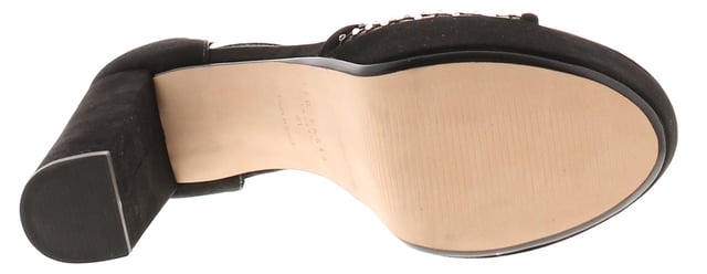 Zapatos de Tacón para Mujeres Ted Baker Bexins de Ante con Plataforma y Tacón Cuadrado Abierto Negro. Parte Superior de Ante. Forro de PU. Suela Sintética. Calzado de Tacón.