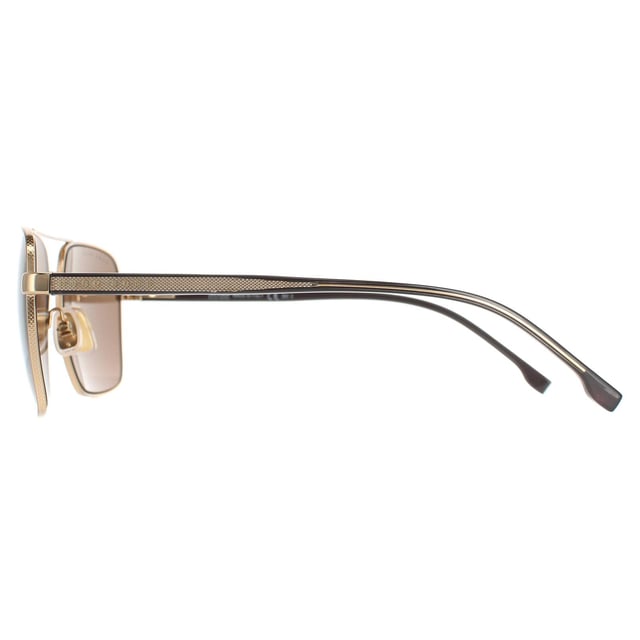 Hugo Boss Aviator Mannen Rose Gold Brown 1045/s/it zonnebrillen zijn een stijlvol vierkante vliegveldstijl met klassieke dubbele bruglook. De metalen kern van de tempels toont door het acetaat om de sterke duurzaamheid van deze coole Hugo Boss -tinten te tonen.
