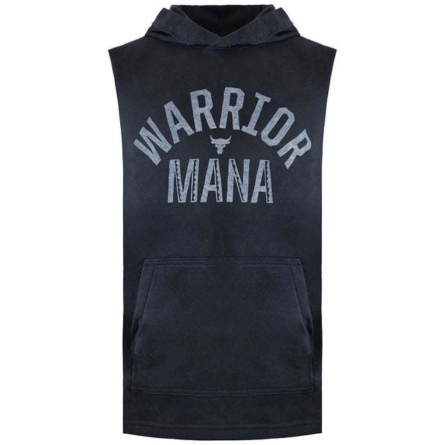 Under Armour Project Rock Kids Black Fleece Hoodie The Under Armour Project Rock Kids Black Fleece Hoodie is a versatile and stylish choice for active children, designed in collaboration with Dwayne "The Rock" Johnson. This hoodie offers both comfort and performance, making it perfect for various activities and everyday wear. Here are the key features:
Fleece Fabric: Crafted from a soft and cozy fleece fabric, this hoodie provides warmth and comfort, making it ideal for outdoor play, sports, or simply staying snug on cooler days.
Sleek Black Color: The classic black color is easy to match with other clothing items, allowing kids to create stylish outfits for different occasions.
Youthful Design: The hoodie features a design that appeals to kids with a relaxed fit for ease of movement and a trendy appearance.
Hood with Drawstrings: The hoodie comes with a hood that provides extra warmth and can be adjusted with drawstrings for a secure and customizable fit.
Front Pockets: Two front pockets offer a convenient place for kids to store small items, keep their hands warm, or simply have a spot to put their belongings.
Project Rock Bull Logo: The Project Rock bull logo is prominently displayed, showcasing the collaboration with Dwayne Johnson and his dedication to fitness and motivation.
Full-Zip Front: The full-zip front allows for easy on and off, making it convenient for layering or adjusting ventilation as needed.
Ribbed Cuffs and Hem: The ribbed cuffs and hem help keep the hoodie in place and prevent it from riding up, ensuring a comfortable fit.