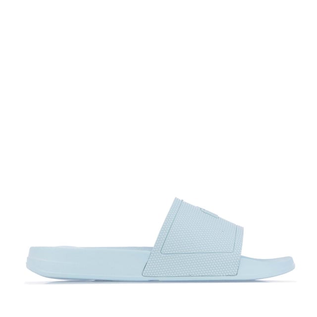 Light blue store adidas sliders